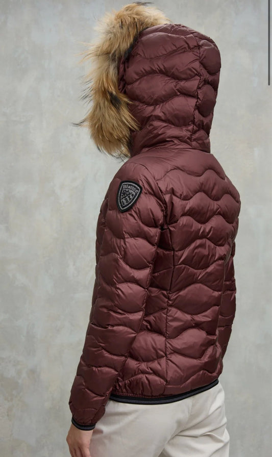 GIUBBINO BLAUER CORTO ONDE DONNA BORDEAUX PELLICCIA