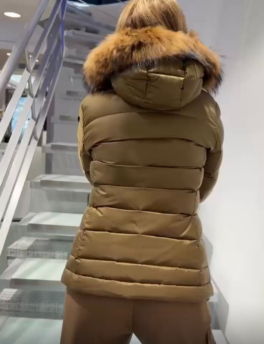 GIUBBINO BLAUER CORTO DONNA BEIGE CHIARO CON PELLICCIA